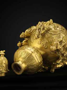 铜铜葫芦摆件八仙葫芦开盖葫芦八仙过海葫芦工艺品