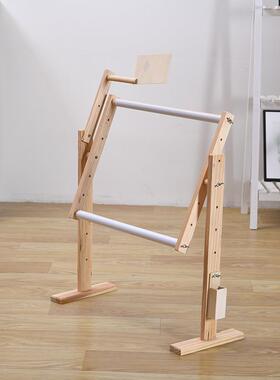 松木可调刺绣花架 床上绣十字绣架 台式绣架子大号创意苏绣框支架