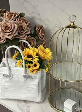 网红铂金包包摆件高档次客厅插花树脂花瓶客厅餐厅礼物桌面装饰品
