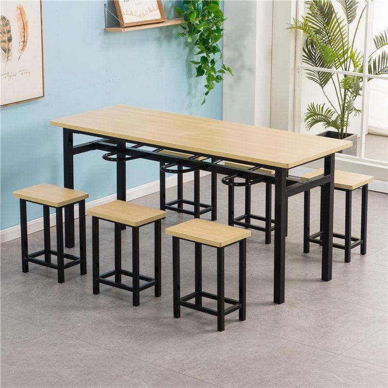 食堂餐桌椅长方形4人6人员工餐桌挂凳快餐小吃饭店分体组合经济型,淘宝优惠券,粉丝福利购,淘宝优惠卷