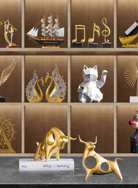 现代轻奢高档酒柜餐边柜摆件创意客厅办公室家居软装室内装饰品