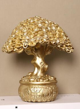 新中式发财树装饰家居客厅书房摆件高级轻奢办公室桌面工艺品摆设