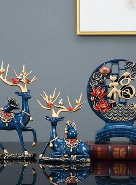 现代家居入户创意鹿摆件客厅玄关酒柜装饰品乔迁新居礼品结婚礼物