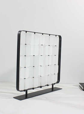 装饰品现代装饰品摆件金属艺术书房亚克简约售楼处屏风软样板间力