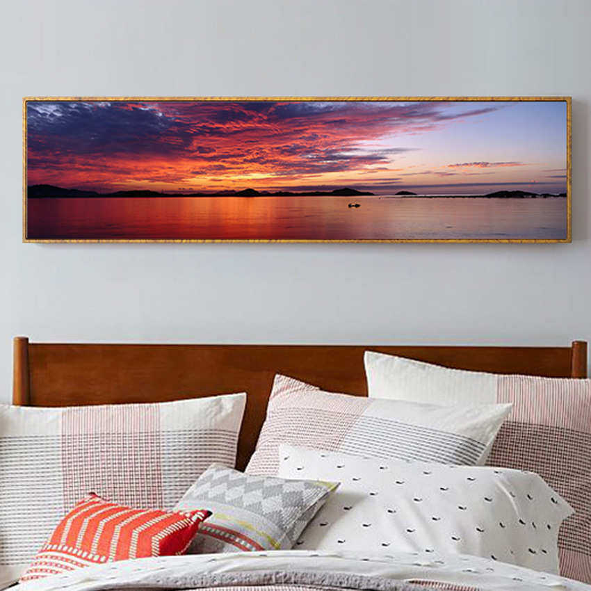 风景床头客海边海边码头景壁画墙沙发简约背景装饰画画风湖泊挂画,淘宝优惠券,粉丝福利购,淘宝优惠卷