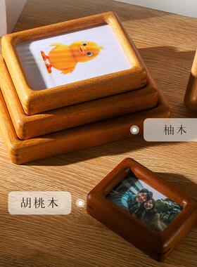 实木相框摆台黑胡桃榫卯圆角6 7 8 A4寸情侣画框挂墙级感空框