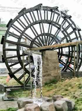 型防腐木黄河兰园州水车木公湖泊湿地实景f0830-1观雕塑河流度假