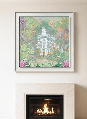 现代简约沙发背景墙挂画高级感玄关壁画双层立体艺术感客厅装饰画