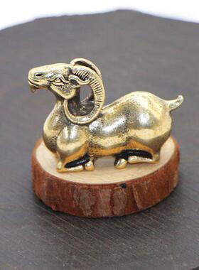 黄铜十二生肖羊摆件文房四宝山羊镇纸办公桌面金属工艺品砖石