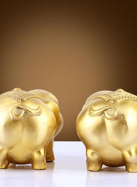 纯铜猪摆件一对小号铜猪工艺礼品摆饰十二生肖猪金猪铜福猪客厅桌