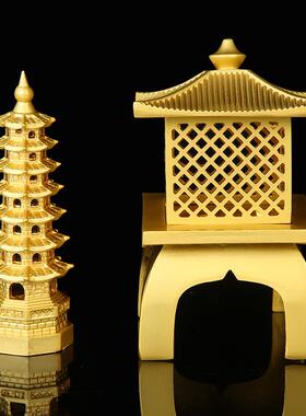 金属工艺品品摆件景纪区筑模型定建0制锌合金金银念商务礼品定做