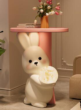 创意可爱兔子落地大型摆件客厅沙发边几卧室床头灯小夜灯乔迁礼物