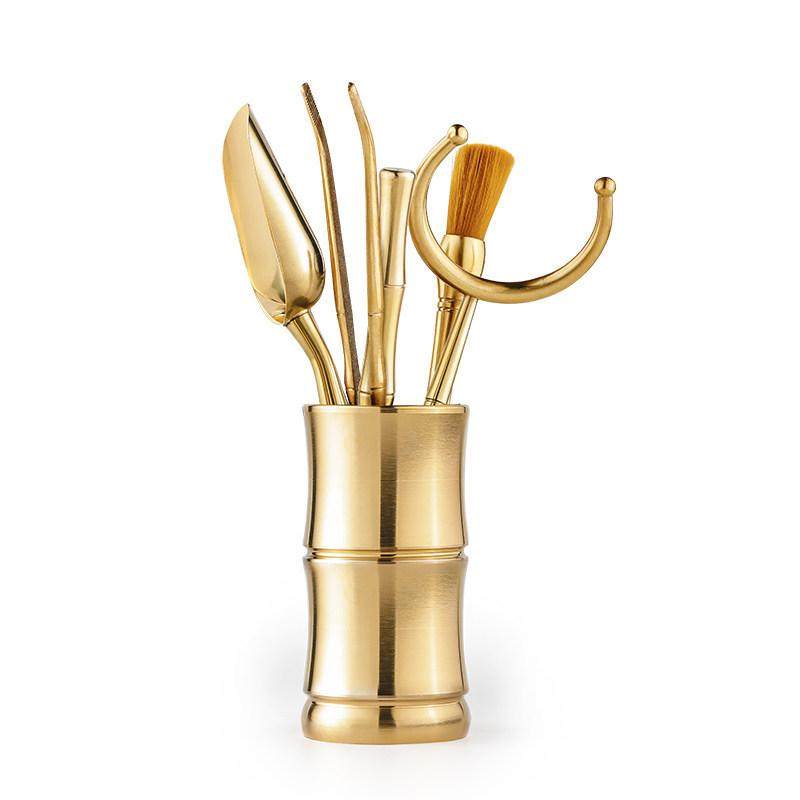 隆饮斋茶具配件黄铜六君子套装功夫茶具茶夹茶勺茶针茶道配件茶刀,淘宝优惠券,粉丝福利购,淘宝优惠卷