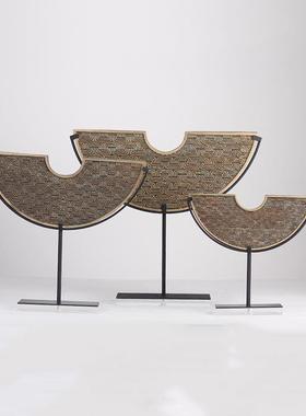 新中饰式玄关博古架MC-TY-23设厅茶摆客室书房摆件中国风半璧样板