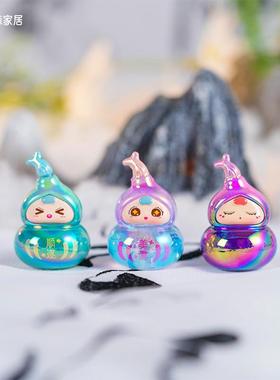 喜娃小福禄葫芦摆件红色玄学办公室桌面工位车载装饰可爱解压礼物