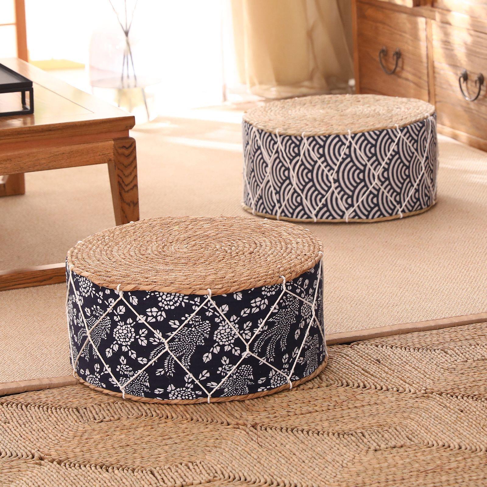 Straw mat thickened futon tatami seat pier floor pier mat woven cushion floor mat living room bay window home