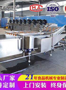定制小龙虾清洗流水线海鲜水产品气泡清洗机龙虾加工生产线