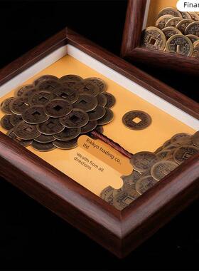 纯LEE工手成品摆型件发财树创意相框DY造五帝摆件I摇钱树覆古摆件