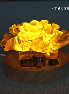 琉璃线香香薰炉牡丹花香插香炉家用室内香插莲花香座线香发光底座