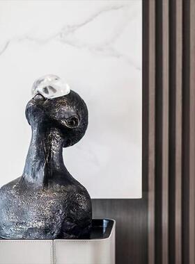 现代轻奢抽象水滴人物雕塑艺术摆件客厅会所玄关酒店家居软装饰品