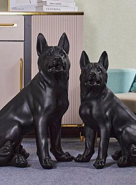 创落地大摆件大狗物模型家居动客厅仿真狼狗雕意塑型光滑德牧1747