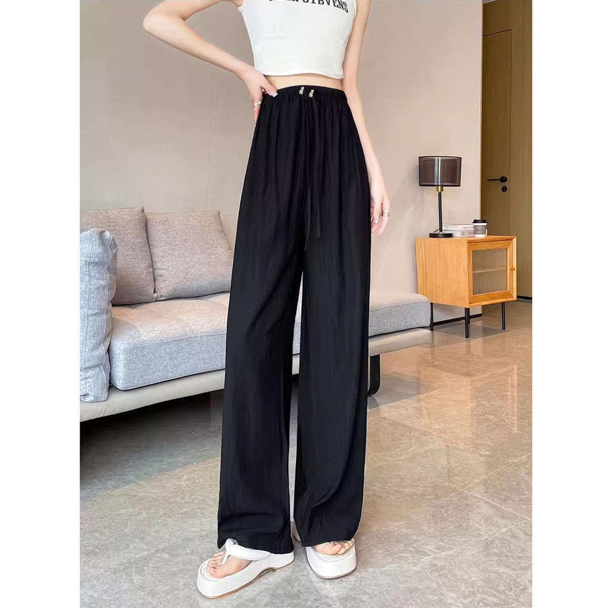 无托腹布孕妇山本裤夏季薄款肌理褶皱阔腿裤外穿休闲直筒拖地长裤,淘宝优惠券,粉丝福利购,淘宝优惠卷