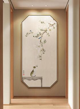 猫的憧憬寓意好玄关装饰画 画新中式过道竖版挂画 画中国风走廊壁
