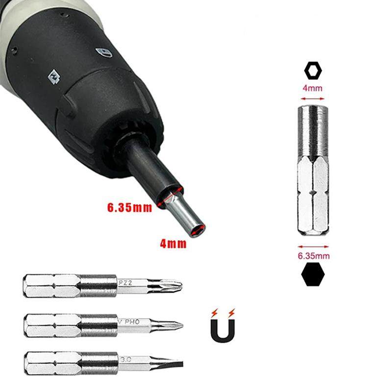 6.35mm转4mm批头转换头1/4(6.35mm)电动螺丝刀手柄转4mm转换接杆,淘宝优惠券,粉丝福利购,淘宝优惠卷