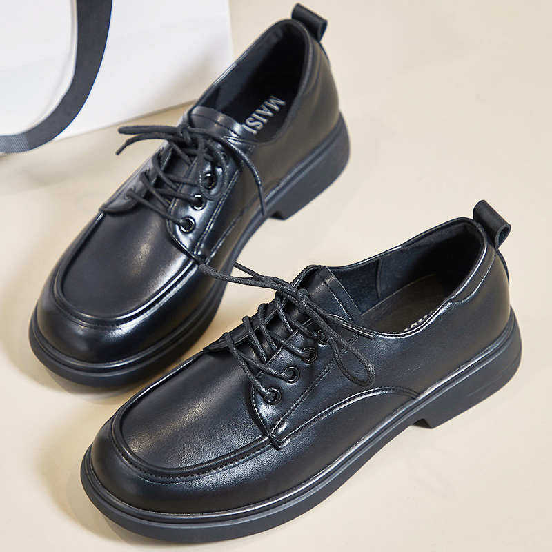 通勤系带深口黑色小皮鞋女工装鞋低跟学生正装软底工作鞋矮跟女鞋,淘宝优惠券,粉丝福利购,淘宝优惠卷