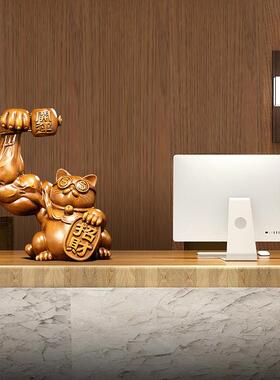 金钱招财猫摆件创意客厅玄关办公桌前台收银柜台装饰品店铺开 业