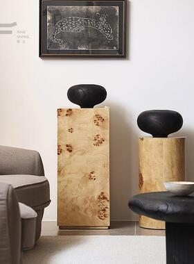 法式中古风雕塑台木墩子底座树瘤木复古南洋风家居女装店落地摆件