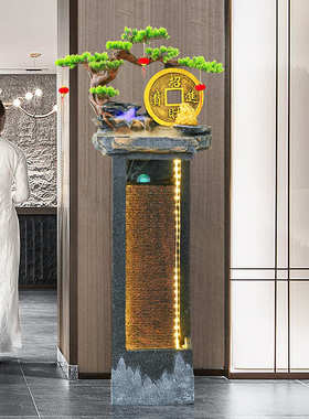 流水生财摆件循环水客厅玄关电视柜旁喷泉水景家居装饰品开业送礼