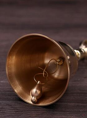 道士三叉摇铃手铃铛 黄铜清脆三清法器铜铃 复古怀旧风格