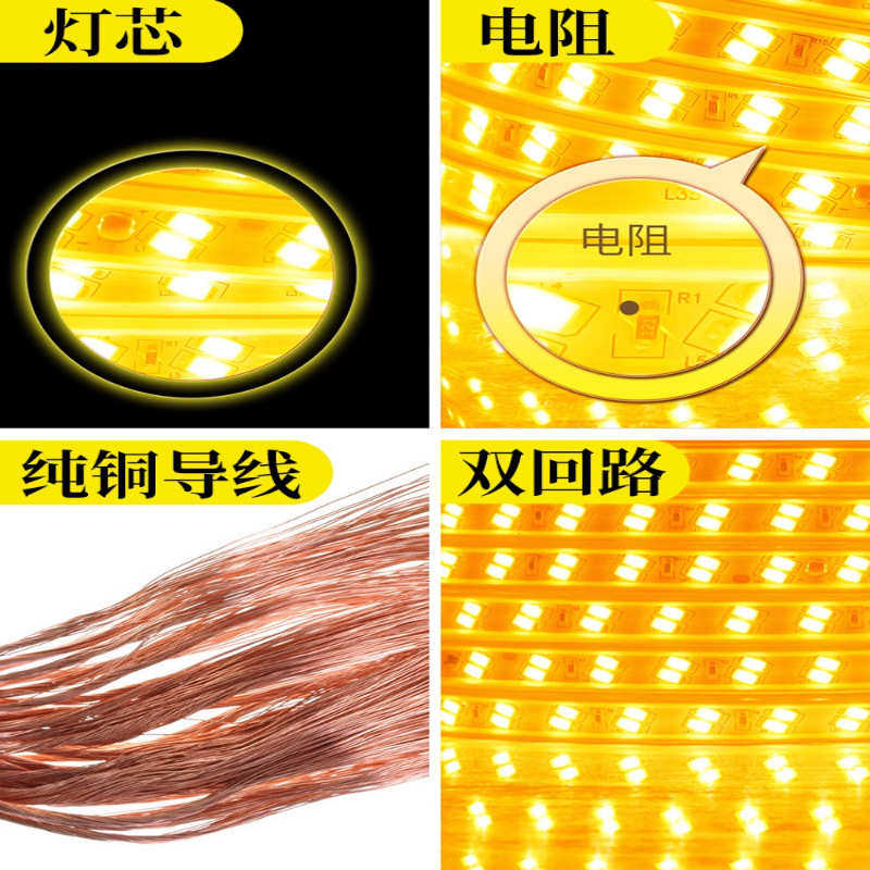 LED灯带220v户外防水地下室隧道工地亮化装饰照明白光灯条24V36V,淘宝优惠券,粉丝福利购,淘宝优惠卷