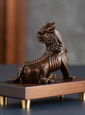高档礼品神兽瑞兽地藏王坐骑谛听铜工艺礼品摆饰家居办公室桌面柜