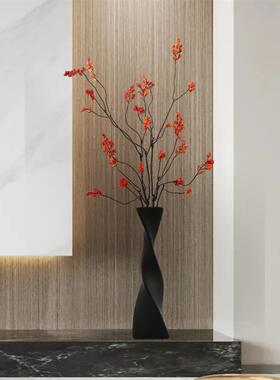 细长花瓶摆件客厅插花假花长枝入户玄关电视柜轻奢高级感新家装饰
