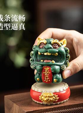 锦山堂平安喜乐招财貔貅桌面装饰摆饰乔迁礼品退休生日礼物送长辈