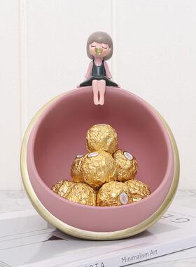 如果 欧式树脂创意家居桌面装饰品书柜玄关星球收纳储物盒