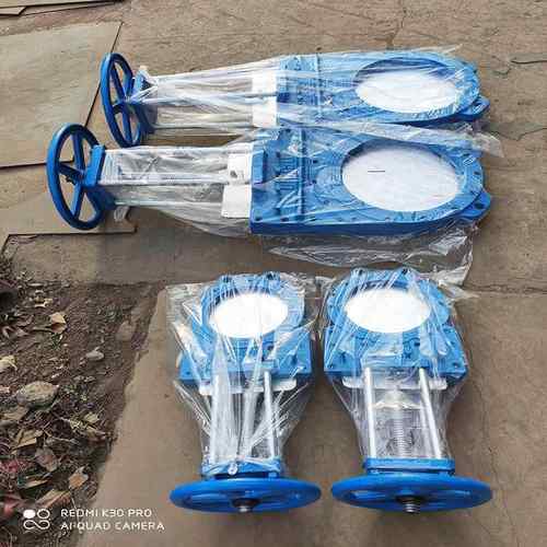 浆液阀手动闸板阀铸铁对夹式刀型闸阀门Z73X-10软密封浆液阀 - 图1