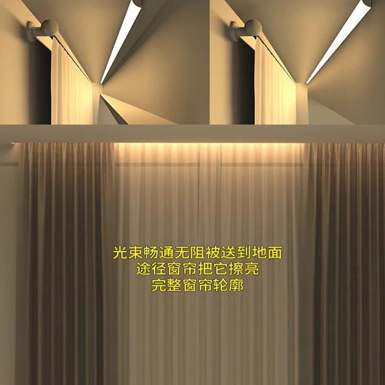 LED三角形直角吊顶线性灯槽顶角线免开槽橱柜45度V型90度铝槽灯 - 图1