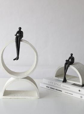 现代简约几何抽象拱门样板间酒店家居软装饰品客厅电视柜书柜摆件