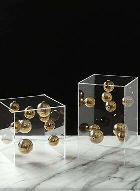 现装代简约欧式奢亚无克力罩子售星球摆件样板房楼处轻软饰品摆设