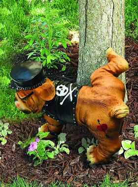 新品撒尿狗狗树脂摆件庭院装饰微景观摆设家居工艺品