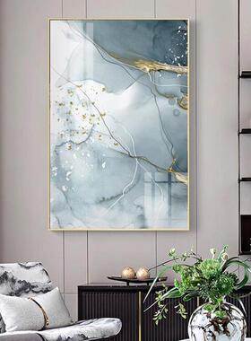现代轻奢抽象客厅装饰画蓝色高级感酒店餐厅入户玄关走廊过道挂画