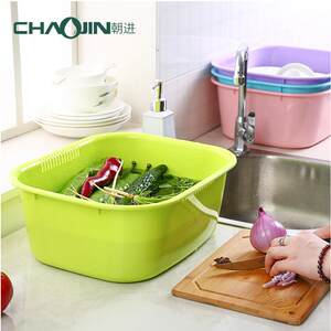 朝进加厚耐摔塑料长方形洗脸盆洗菜盆子婴儿面盆居家洗漱沥水盆