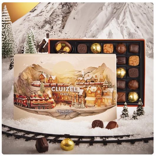 法国进口柯氏Michel Cluizel圣诞限定奥德赛牛奶黑巧克力礼盒装 - 图1