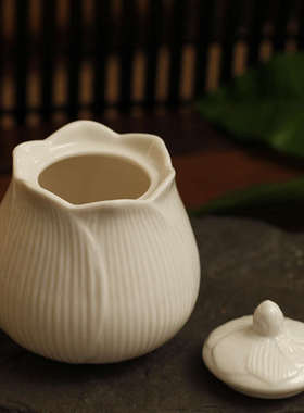 佛堂供佛像观音圣水杯定白瓷莲花供水杯陶瓷大悲水贡杯清净淡雅