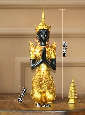 泰国大跪佛摆件 SPA会所泰式饭厅酒店迎宾佛软装饰品工艺礼品摆饰
