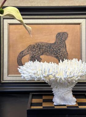 轻奢现代简约极简几何彷真珊瑚树脂摆饰样板间样品屋展示中心装饰