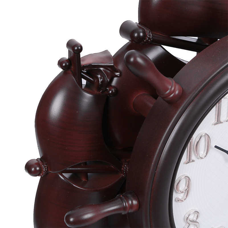 客厅装饰摆件座钟办公室桌面复古时钟创意一帆风顺船舵造型个性摆,淘宝优惠券,粉丝福利购,淘宝优惠卷